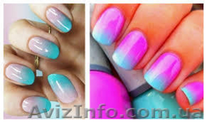 Маникюр с эффектом Омбре гель лаком  #1227046