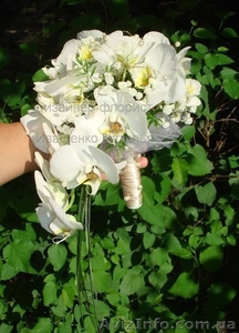 Свадебный букет из живых орхидей #1217465