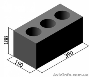 Шлакоблок 390х190х188 цена Николаев  Шлакоблок строительный #1228737