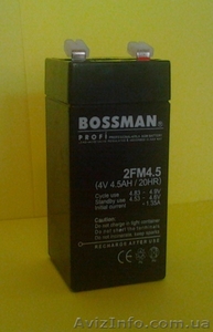 акб,  аккумуляторная батарея 4v (4в) 4.5ah SLA AGM bossman profi #1234193