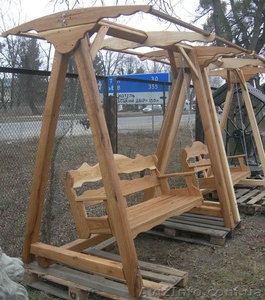 Садовые качели деревянные #1243477