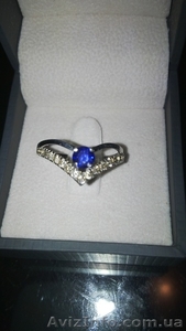 Кольцо с сапфиром и бриллиантами #1233495