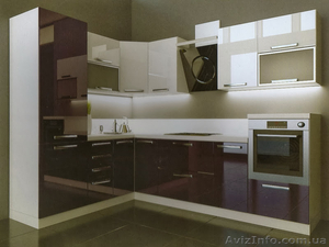 Кухни с глянцевыми фасадами МДФ.  #1238642