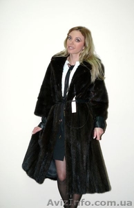 Норковая шуба шоколад - коричневого цвета #1255803