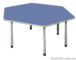Стол детский 6-угольный регулируемый,  Столы для детских садов #1247781