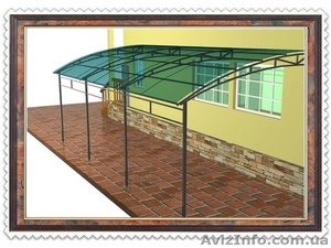 Навесы для частного дома,  автомобилей,  зон отдыха с любым видом кровли #1269051