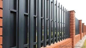 Ограждение металлическое из штакетного профиля,  забор из штакета Киев #1177461