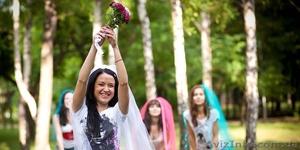  Фата цветная для девичника на гребешке. #1279342