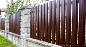 Купить забор штакетный металлический,  штакетник ограждения из профиля #1177451