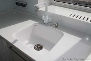 Литые мойки из искусственного камня.  Мойки в цвет столешницы #1275229
