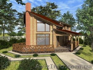 Двухэтажный дом из бруса. Проект Леорд. #1285696