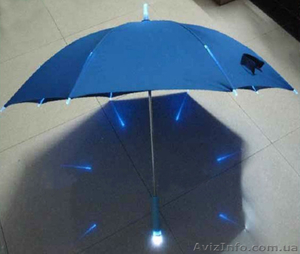 Светящийся зонт с подсветкой ребер,  зонт гаджет,  оригинальный зонт. #1288722