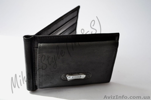 Кожаный чёрный зажим для купюр Monice с множеством отделов #1294129