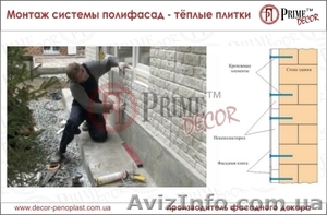 Монтаж системы утепления - полифасад,  тёплые плитки #1295416