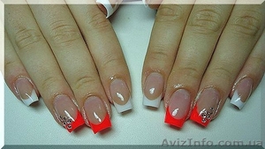 Наращивание ногтей гелем френч на Кловской. Акция! #1301842