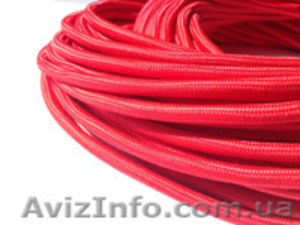 Провод в текстильной (тканевой) оплетке красного цвета #1109006