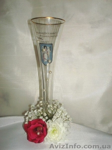 Украшение свадебных бокалов. #1318733