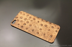 Накладка на iPhone 4,  4s,  5,  5s,  6 из натуральной кожи! (Страус) #1319134