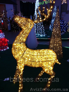 новогодний подарок, Новогодний олень 140 см золотистый #1317500