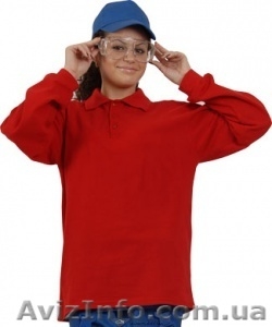 Футболка ПОЛО красная/дл.рукав #1319931