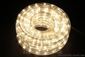 Светодиодный дюралайт LED 10м с контроллером белый #1330081