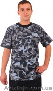 Футболка камуфляж серо-голубой #1319913