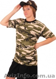 Футболка камуфляж зеленый-беж #1319917