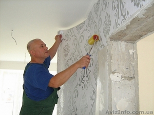 Поклейка обоев. Ремонт квартир. Киев. #330056