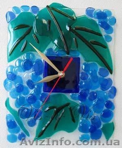 Часы фьюзинг «Виноград» #833824