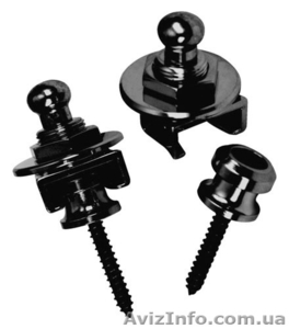 Стреплоки Черный Хром (2 шт) для ремня Гитары #1338000