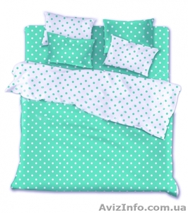 Комплект постельного белья Бирюзовые горохи #1342182