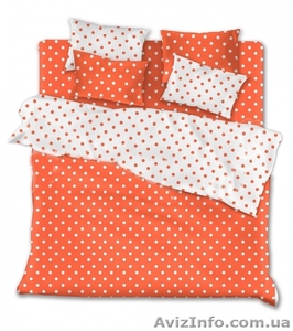 Комплект постельного белья Оранжевые горохи #1342180