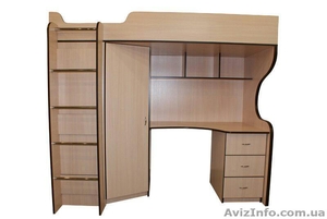 Кровать-чердак с рабочей зоной 