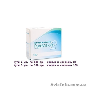 АКЦИЯ! Ультратонкие контактные линзы PureVision 2 (упаковка 6 шт) #1339477