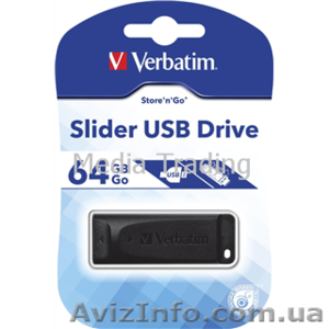 Флешки Slider USB Drive 64гб Verbatim #1337153