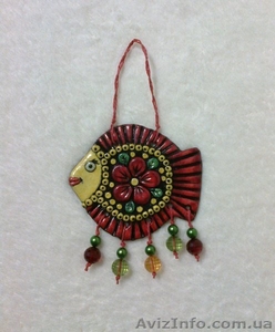 Подарочный декор «Рыбка цветочная с бусинками» #1349759