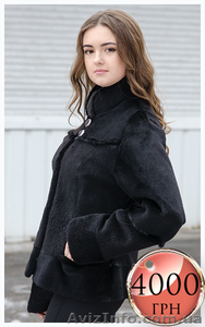 Полушубок из стриженой нутрии с отделкой из норки по акционной цене #1354916