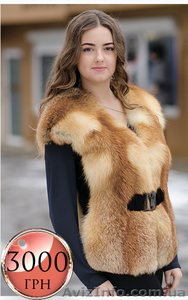 Жилет из лисы с натуральной замшей по акционной цене #1354913