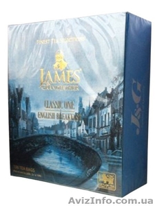 Чай James Grandfather листовой,  пакетированный и в Ж/Б . Оптом и в розницу. #1353714