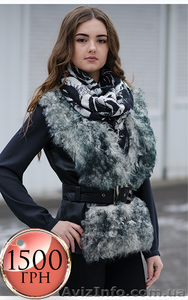 Жилет из меха тоскана с кожаными вставками по акционной цене #1354910