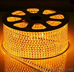 Светодиодный дюралайт 3-х жильный желтый #1349599