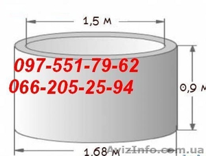 Железобетонные кольца для сливной ямы, колодцев, скважин. жб кольца #1355442