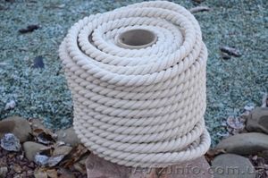 Канат хлопчатобумажный (х.б).  Диаметр от 6 до 60 мм. #1359419