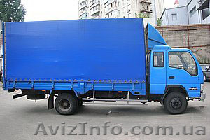  Грузоперевозки автомобилем тент 6т,  42м3 с гидробортом. #1367332