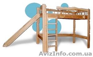 двухъярусная кровать-чердак из ясеня #1375136