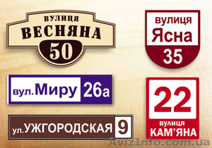 Указатели улиц,  таблички,  номерки,  фасадные вывески. #1379012