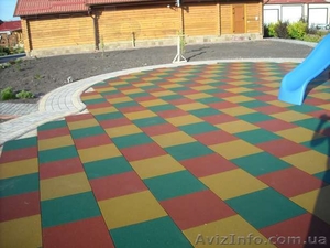 Резиновое напольное покрытие,  плитка. #1371638