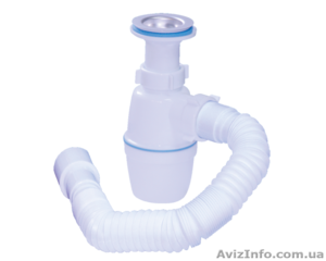 Сифон А-40029 Waterstal 1 1/2″ для мойки литой,  с гибкой труб. Odaprom #1379900