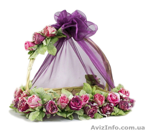 Корзина с декором к 8 марта.Корзина оформленная цветами для подарка 8 марта #1380718