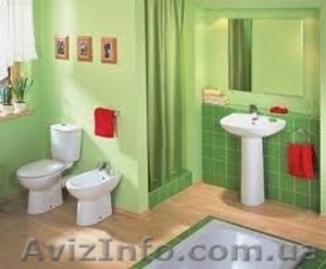 Установить унитаз, газовую колонку.Поменять трубы, батареи, кран, смеситель, ванную. #1178647